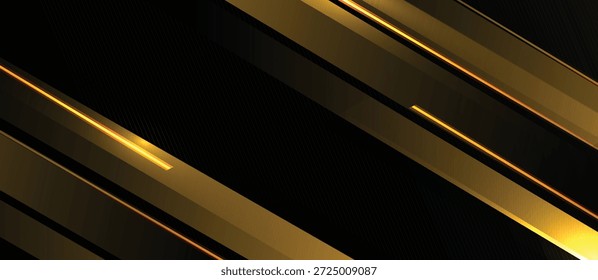 Líneas doradas Abstractas creativas en una ilustración de fondo oscuro.