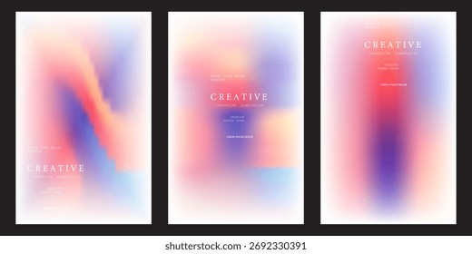 Cartel Abstractas creativo del gradiente con el desenfoque pastel suave para el Sentimiento de la Inspiración y los proyectos visuales del diseño