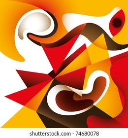 Gráfica creativa abstracta con formas coloridas diseñadas. Ilustración vectorial.