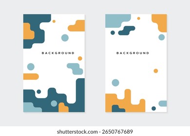 Creative abstract graphic fluid style poster set. Dynamic liquid colored organic shapes. Template for the design logo, banner, cover, web, page, header or presentation.
