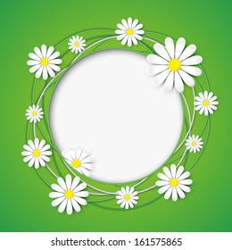 Creative Abstract Green Background Chamomile Flower Stock Vector ...