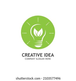 Resumen creativo Logotipo de hoja verde Diseño Símbolo de vectores Ilustración
