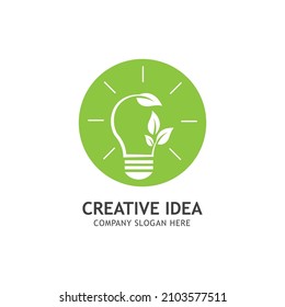 Resumen creativo Logotipo de hoja verde Diseño Símbolo de vectores Ilustración