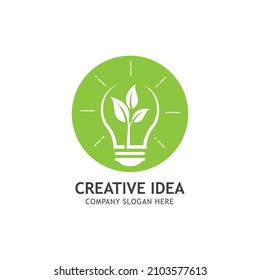 Resumen creativo Logotipo de hoja verde Diseño Símbolo de vectores Ilustración