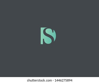 Creative abstract green logo sign silhouette of letters D and S for company