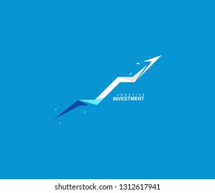 Creative abstract growth arrow finance logo