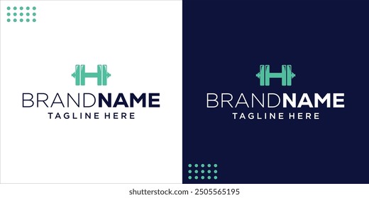Creativo Abstractas H Barbell Logo, Inspiración de diseño, Ilustración, Vector