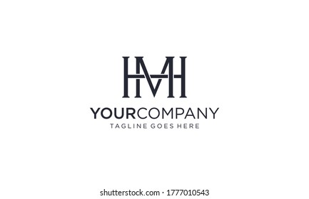 Creative and abstract H M or M H letter for business or company logo design vector editable
