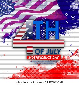 creative abstract for Happy 4th of July Independence Day
 of USA with nice and 
creative  grunge effect illustration in a creative background
