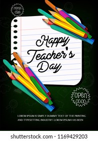 creative abstract, Happy Teacher's Day poster concept creative design illustration
