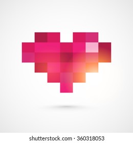 Creative abstract heart on shiny background for Happy Valentine's Day celebration.