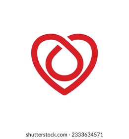 Creative abstract heart symbol design vector. Abstract red color heart symbol icon logo design concept