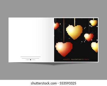Creative abstract hearts decorated greeting card design for Happy Valentine's Day celebration.