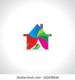 creative abstract home logo concept 