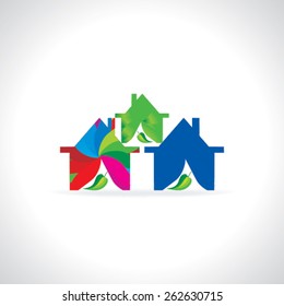 creative abstract home logo concept 