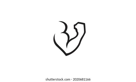 Creative Abstract Human Bicep Logo Vector Symbol 