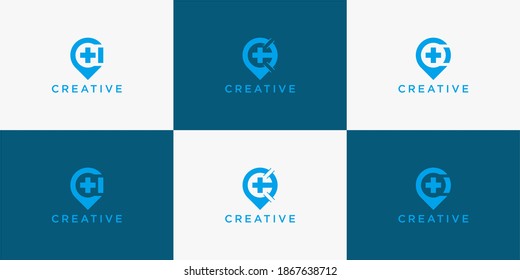 creative of abstract icon logo template business zone plus with letter c