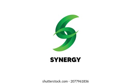 Plantilla de diseño de logotipo de concepto de snergy de iconos abstractos creativos