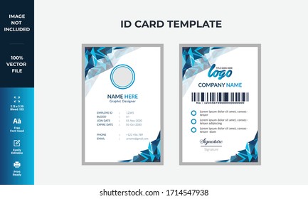 Creative abstract ID card template design. Identity card design, id card design, abstract id template, employee card, vector identity design