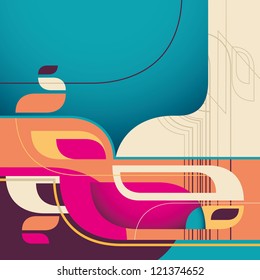 Creative abstract illustration in color. Vector illustration.