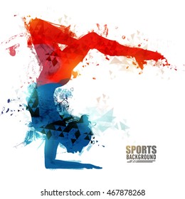 Creative abstract illustration of a girl doing Gymnastics for Sports concept.