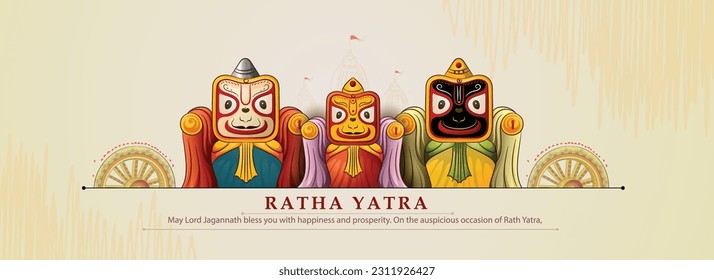 Creative Abstract illustration of Ratha Yatra celebration of Lord Jagannath.