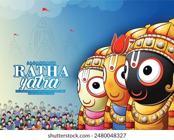 Creative Abstract illustration of Ratha Yatra celebration of Lord Jagannath.