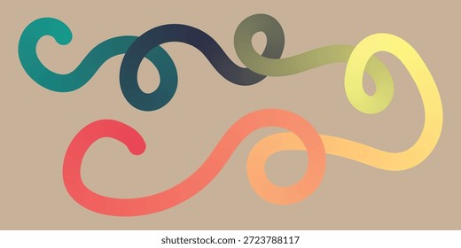 Ilustração abstrata criativa com linhas curvas suaves e cores de gradiente suaves em um plano de fundo claro. Perfeito para cartazes modernos, embalagem, branding, banners da web, mídias sociais, apresentações e uso de design decorativo.