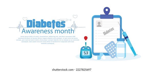 Ilustración creativa abstracta para el Día Mundial de la Diabetes - 14 de noviembre	
