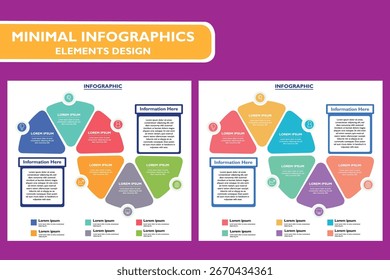 A creative and abstract infographic template with geometric shapes. This modern vector design is ideal for presenting data and information in a visually appealing way for business and marketing.