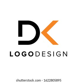 Creative abstract initial DK logo design vector illustration