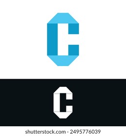Creative abstract initial letter C logo design. Premium Vector