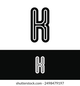 Creative abstract initial letter K logo design. Premium Vector