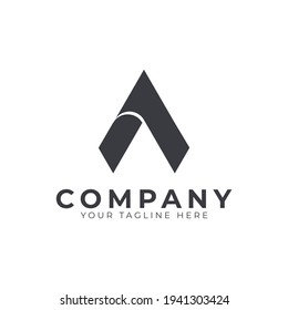 Creative Abstract Initial Letter A Logo Modern and Elegant. Black Geometric Shape Arrow Style. Usable for Business and Branding Logos. Flat Vector Logo Design Ideas Template Element. Eps10 Vector