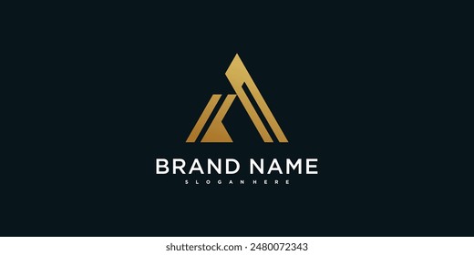 Creative abstract initial letter A logo design. Preamium Vector