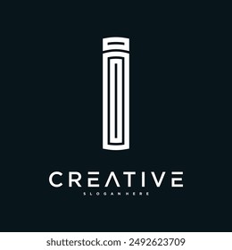Creative abstract initial letter I logo design. Preamium Vector