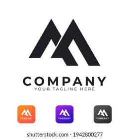 Creative Abstract Initial Letter M Logo Modern and Elegant. Black Geometric Shape Arrow Style. Usable for Business and Branding Logos. Flat Vector Logo Design Ideas Template Element. Eps10 Vector
