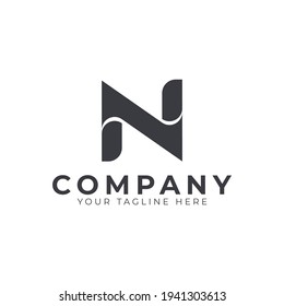 Creative Abstract Initial Letter N Logo Modern and Elegant. Black Geometric Shape Arrow Style. Usable for Business and Branding Logos. Flat Vector Logo Design Ideas Template Element. Eps10 Vector