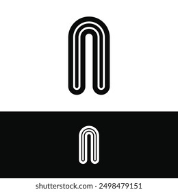 Creative abstract initial letter N logo design. Premium Vector