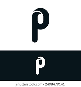 Creative abstract initial letter P logo design. Premium Vector