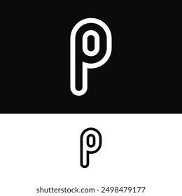 Creative abstract initial letter P logo design. Premium Vector