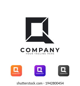 Creative Abstract Initial Letter Q Logo Modern and Elegant. Black Geometric Shape Arrow Style. Usable for Business and Branding Logos. Flat Vector Logo Design Ideas Template Element. Eps10 Vector