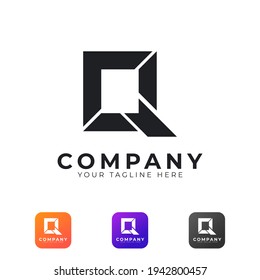 Creative Abstrakte Initial Letter Q Logo Modern und elegant. Schwarz Geometrisches Formbogen-Style. Für Unternehmens- und Branding-Logos geeignet. Flaches Vectorlogo-Designideen-Element für Vorlagen. EPS10-Vektorgrafik