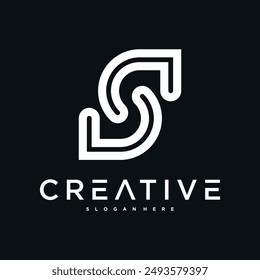 Creative abstract initial letter S logo design. Preamium Vector