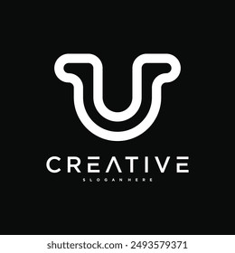 Creative abstract initial letter U logo design. Preamium Vector