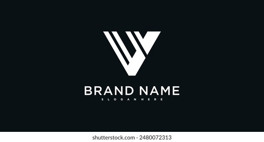 Creative abstract initial letter V logo design. Preamium Vector