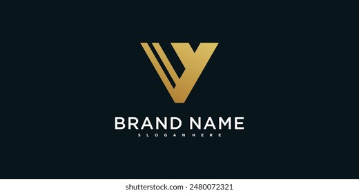 Diseño del logotipo de la letra inicial abstracta creativa V. Vector Premium