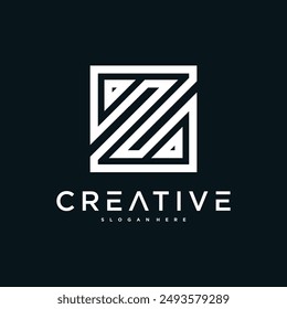 Creative abstract initial letter Z logo design. Preamium Vector