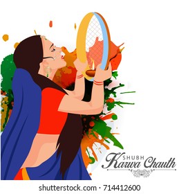 Creative abstract for Karwa Chauth with nice and creative design illustration in a background.