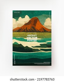 Creative abstract landscape. For postcards, covers, booklets, leaflets, etc. Vector.